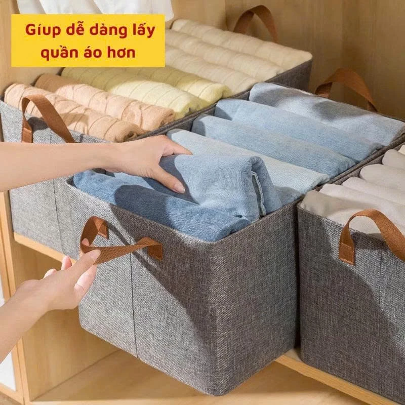 Hộp Đựng Quần Áo Khung Thép Có Đáy Cứng, Vải Oxford Có Thể Gấp Gọn Tiện Lợi