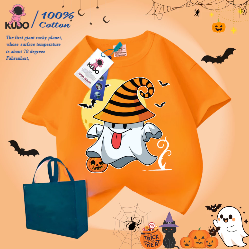 Đồ halloween cho bé gái, bé trai in hình dễ thương, đồ hóa trang halloween từ 9-70kg chất vải cotton co dãn thoáng mát