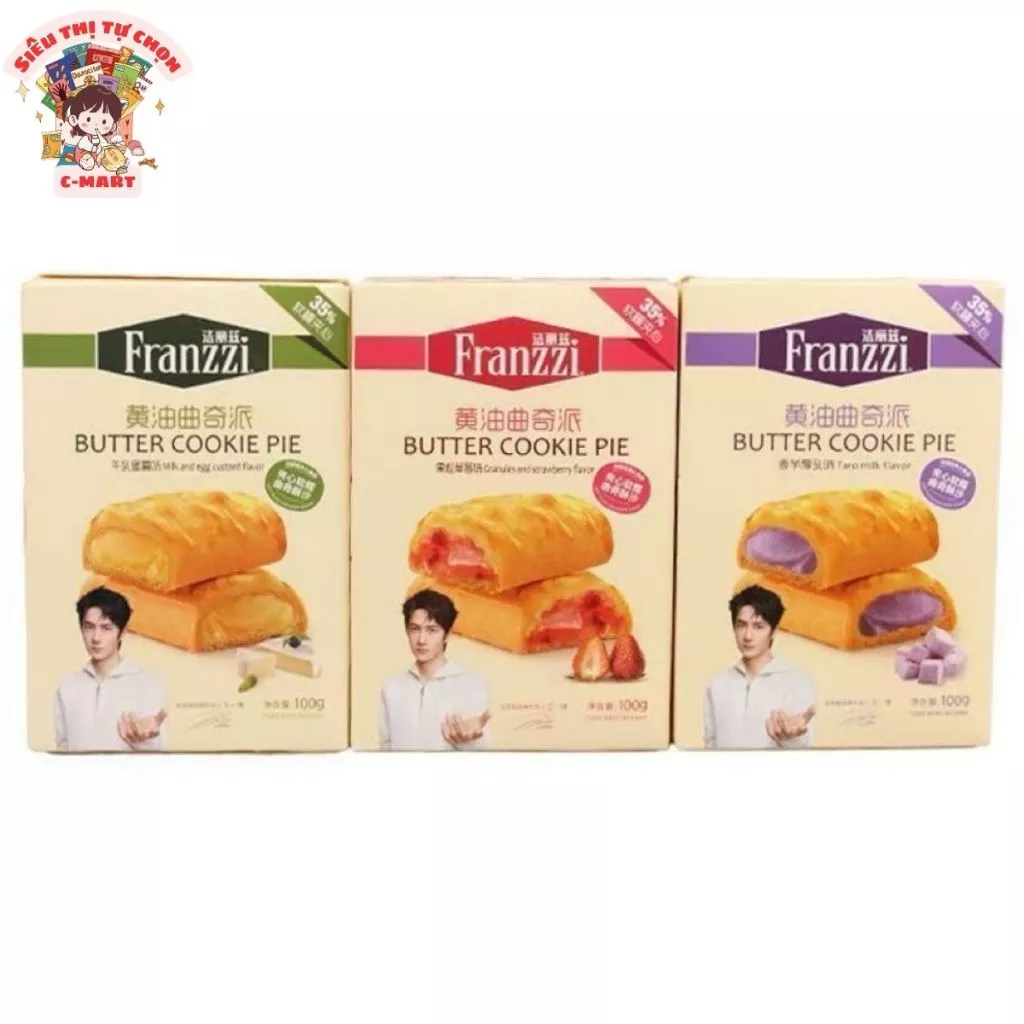 [C-MART] Bánh Quy Franzzi Sanwich 3 Vị, Nhân Mứt Dẻo Ngon