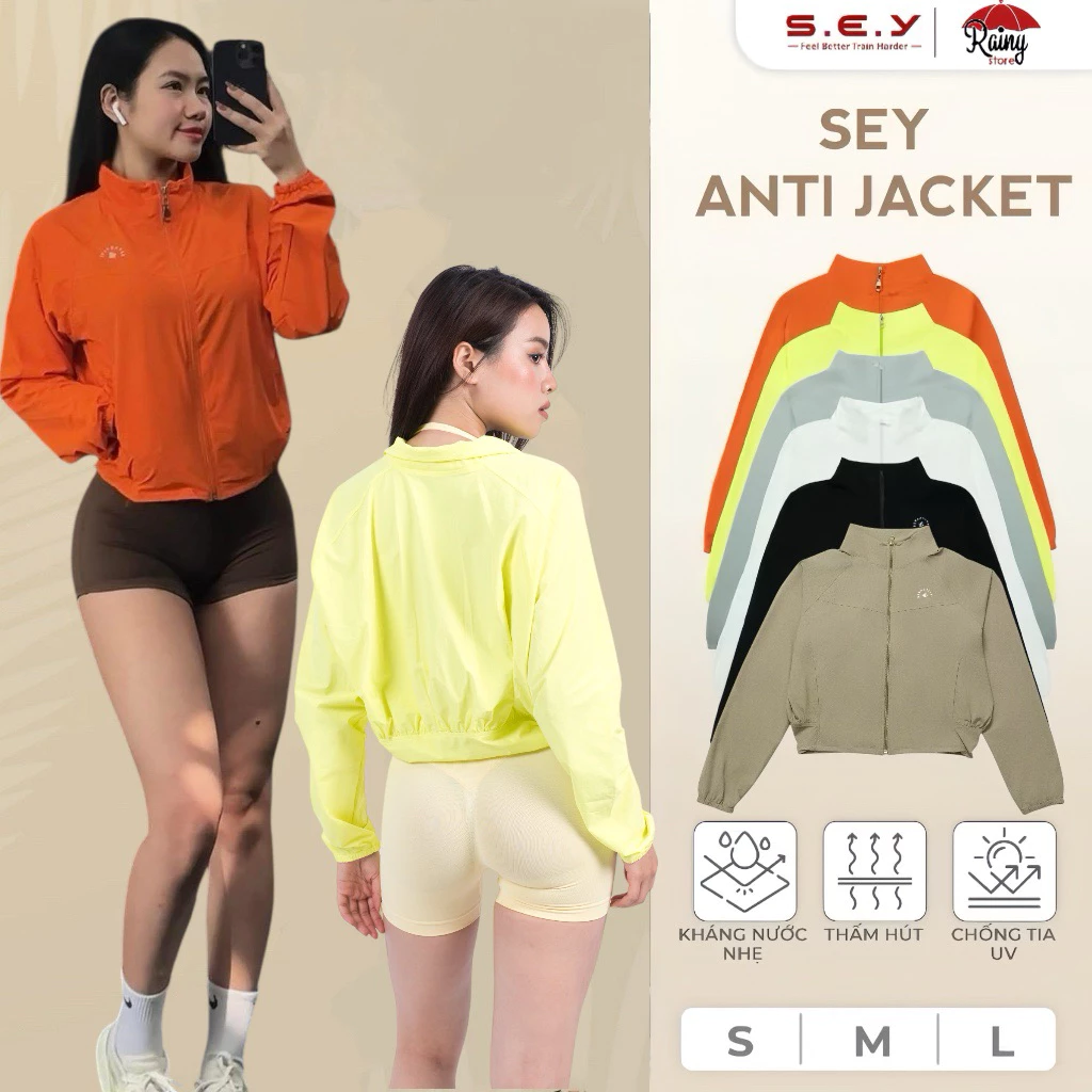 [CHÍNH HÃNG Áo Khoác S/M/L ] SEY ANTI JACKET Áo khoác Thể Thao Chống Nắng, Chống Tia UV, Chống Nước, Cản Gió Cao Cấp