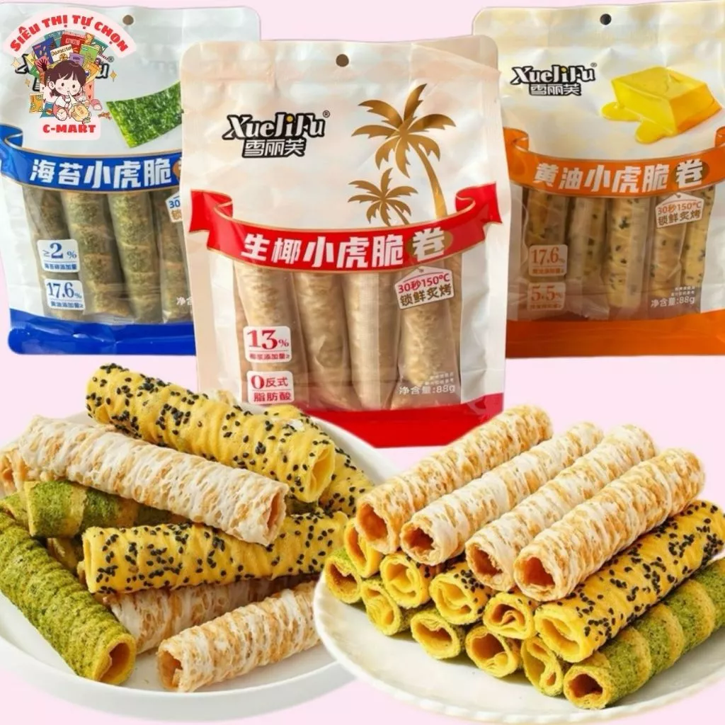 [C-MART] Thanh cuộn trứng sữa giòn tan gói 88g 3 vị thơm ngọn