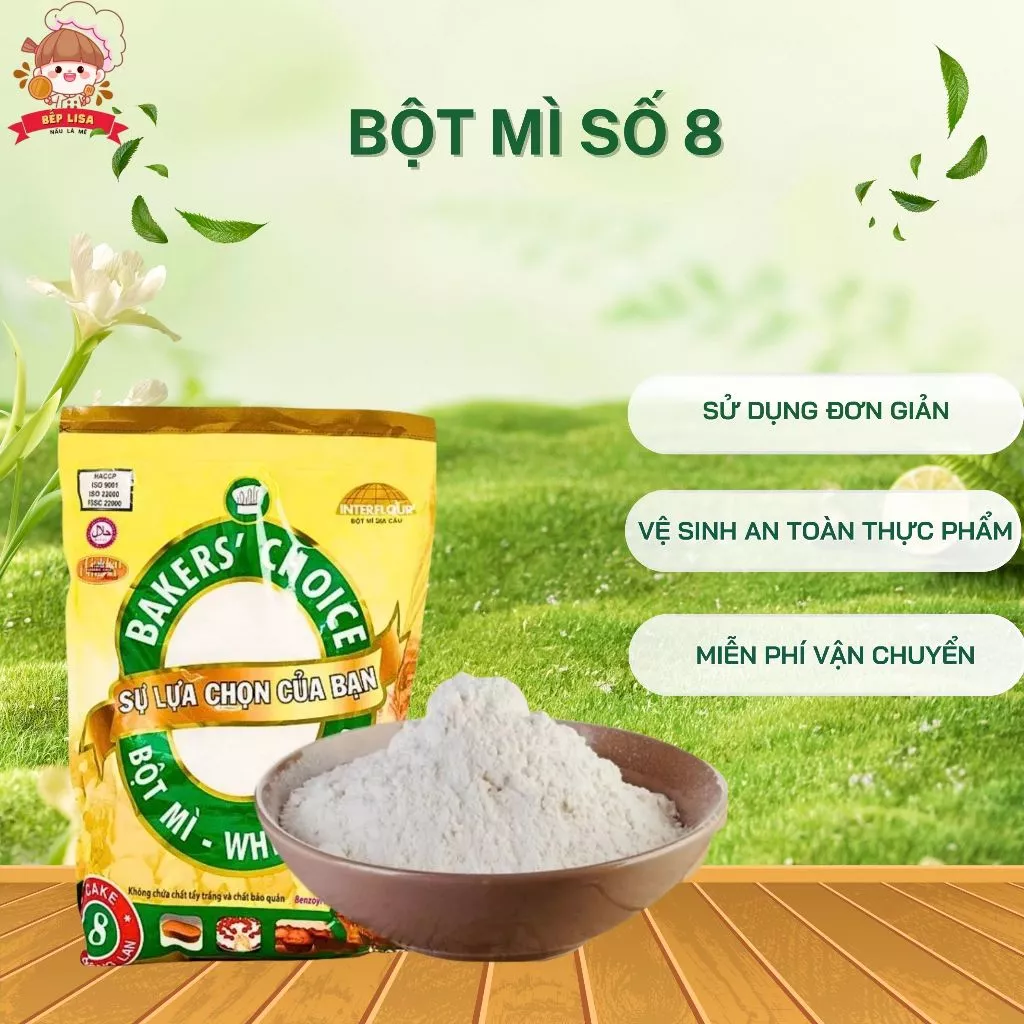 Bột Mì Đa Dụng Bakers’ Choice Số 8 (Tách lẻ / Nguyên gói 1kg)