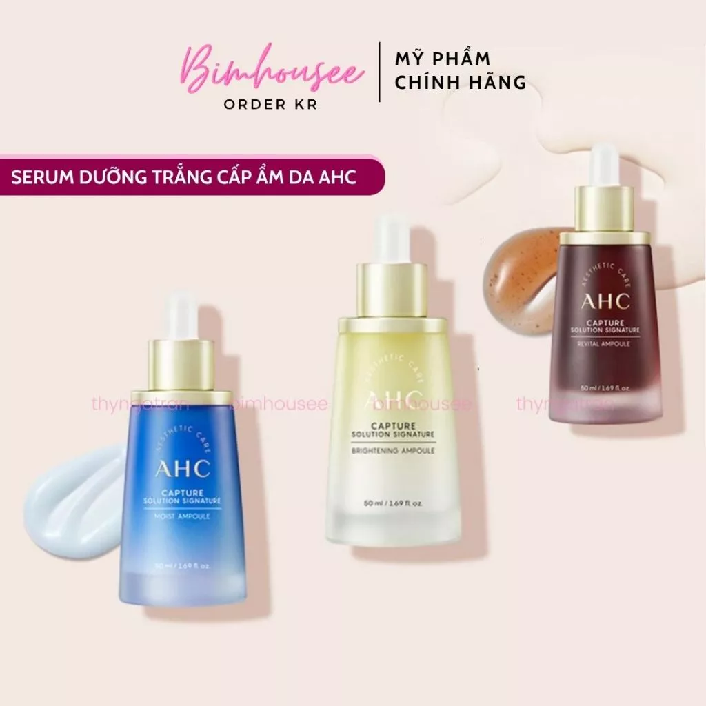 Tinh Chất dưỡng da AHC căng bóng chống lão hoá đỏ vàng xanh Capture Solution Max Ampoule