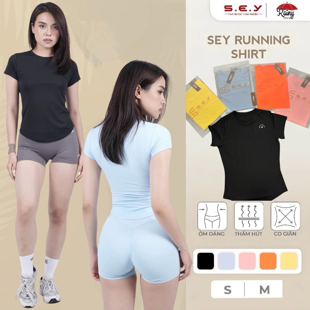 [ CHÍNH HÃNG- ÁO S/M ] SEY RUNNING SHIRT Áo Thun Chạy Bộ, Tập Gym, Đạp Xe, Mặc Thường Ngày Cao Cấp - Rainy Store