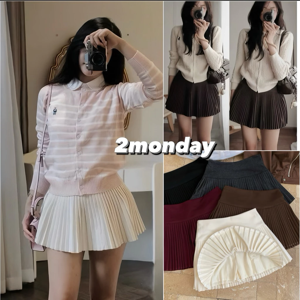 [VIDEO/ LOẠI 1] CHÂN VÁY DẠ XẾP LY DÁNG NGẮN BỒNG XOÈ SIÊU XINH 2MONDAY CV18
