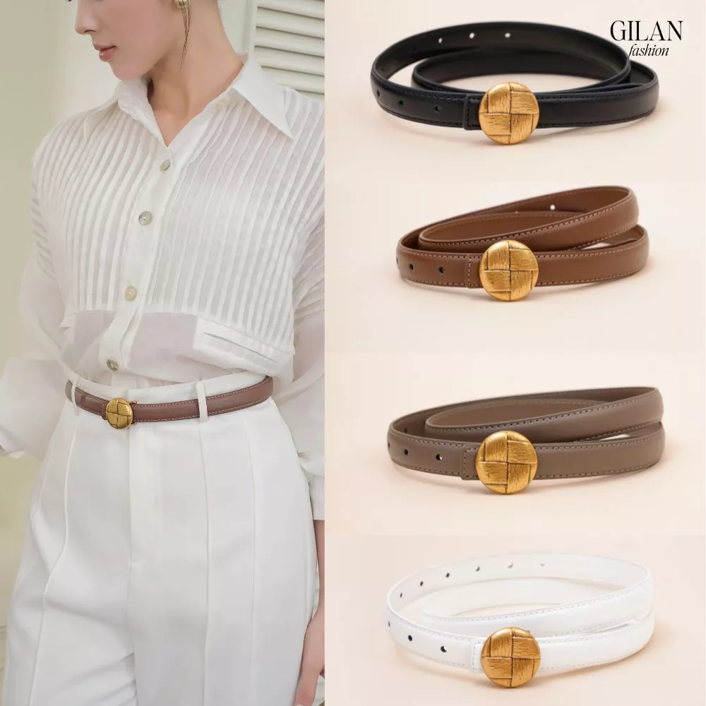 GILAN Thắt lưng da thật Lisa Belt bản 2cm, thiết kế  thanh lịch, tính ứng dụng cao