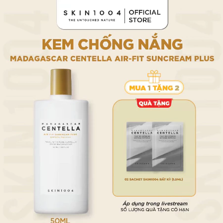 Kem chống nắng vật lí SKIN1004 Madagascar Centella Air-Fit SunCream Plus SPF50+ PA++++ 50ml