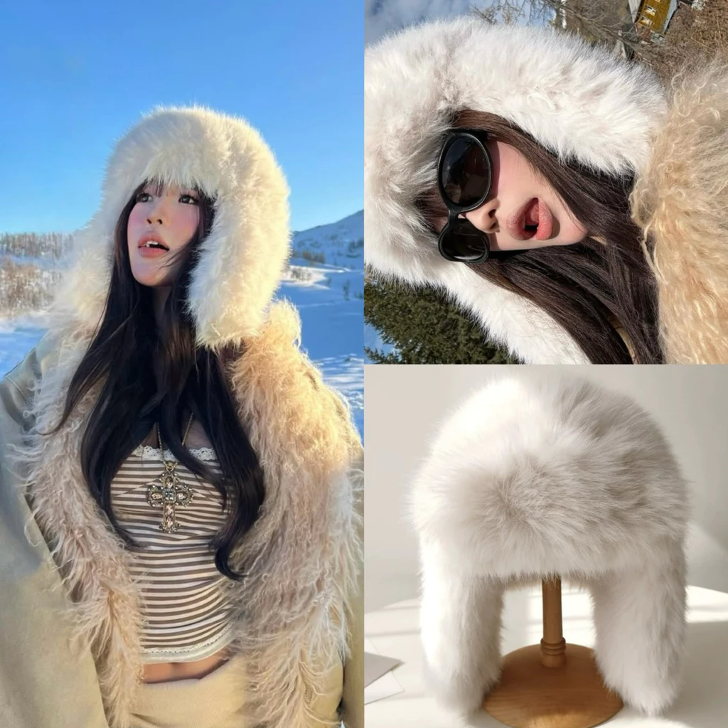 LAROSABYH Mũ lông giữ ấm bịt tai mẫu hot trend hot girl sang chảnh mùa đông 2025 [M101]