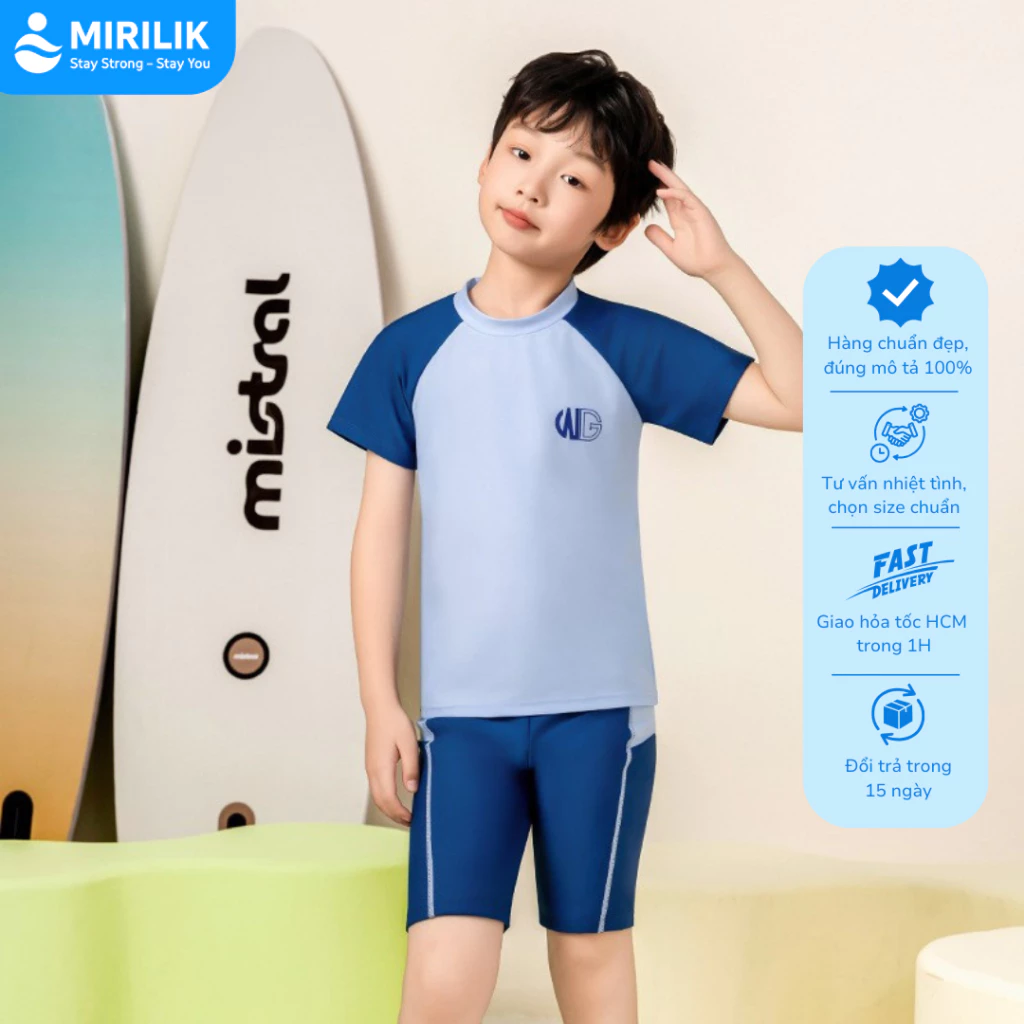 Đồ bơi bé trai hiệu YUKE size đại cho bé từ 11-45kg phi thuyền không gian chất liệu thoáng mát Mirik
