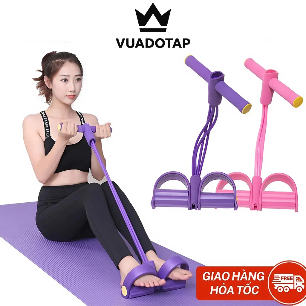Dây Kéo Tập Bụng, Dây Kéo Đàn Hồi Kháng Lực 4 Ống, 6 Ống Cao Su Tập Bụng Tại Nhà