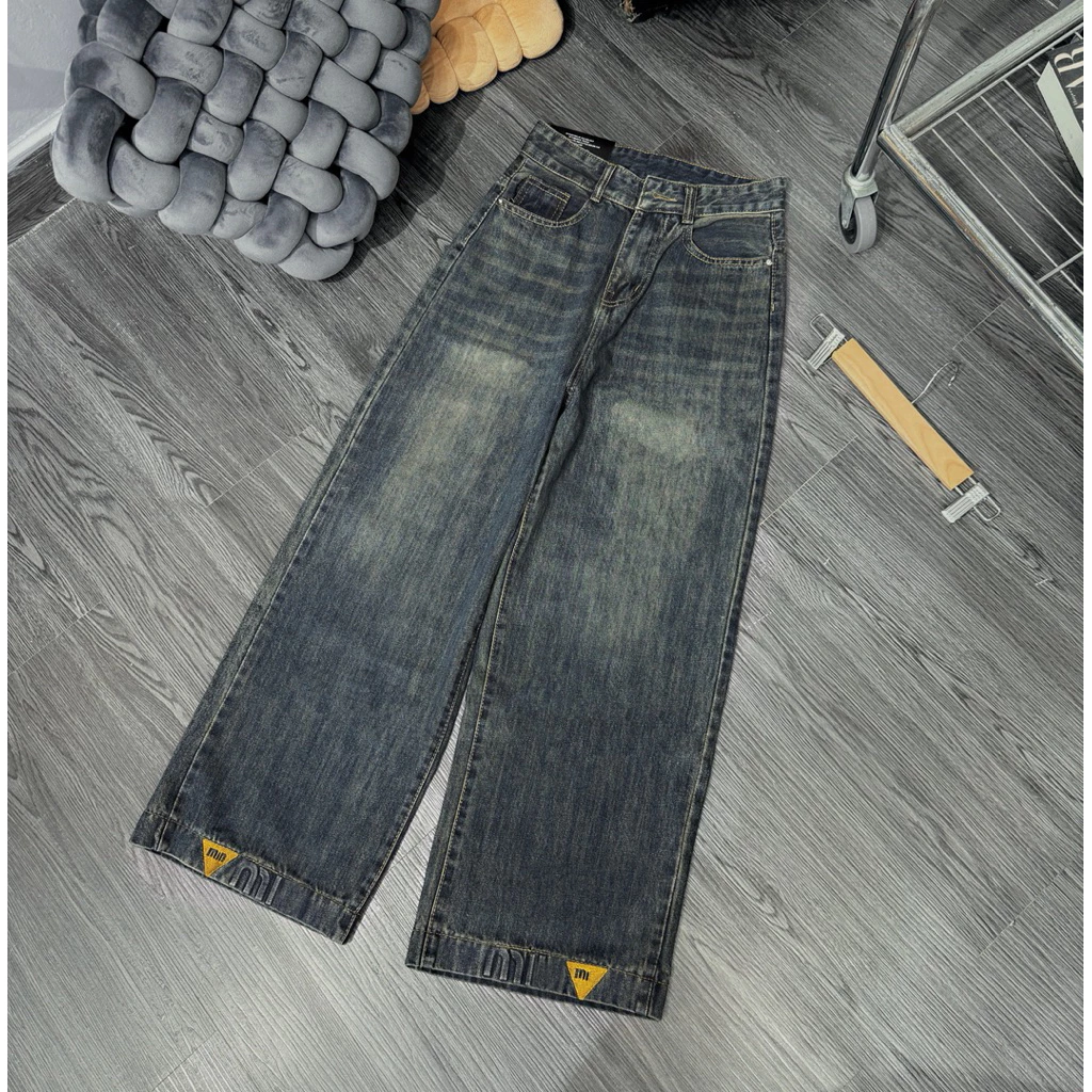 (95cm) M24 Quần Jean Nữ  Suông Rông Nấm Trơn QC . Jean ko giãn . Đủ Size S/M/L ( 6748 )