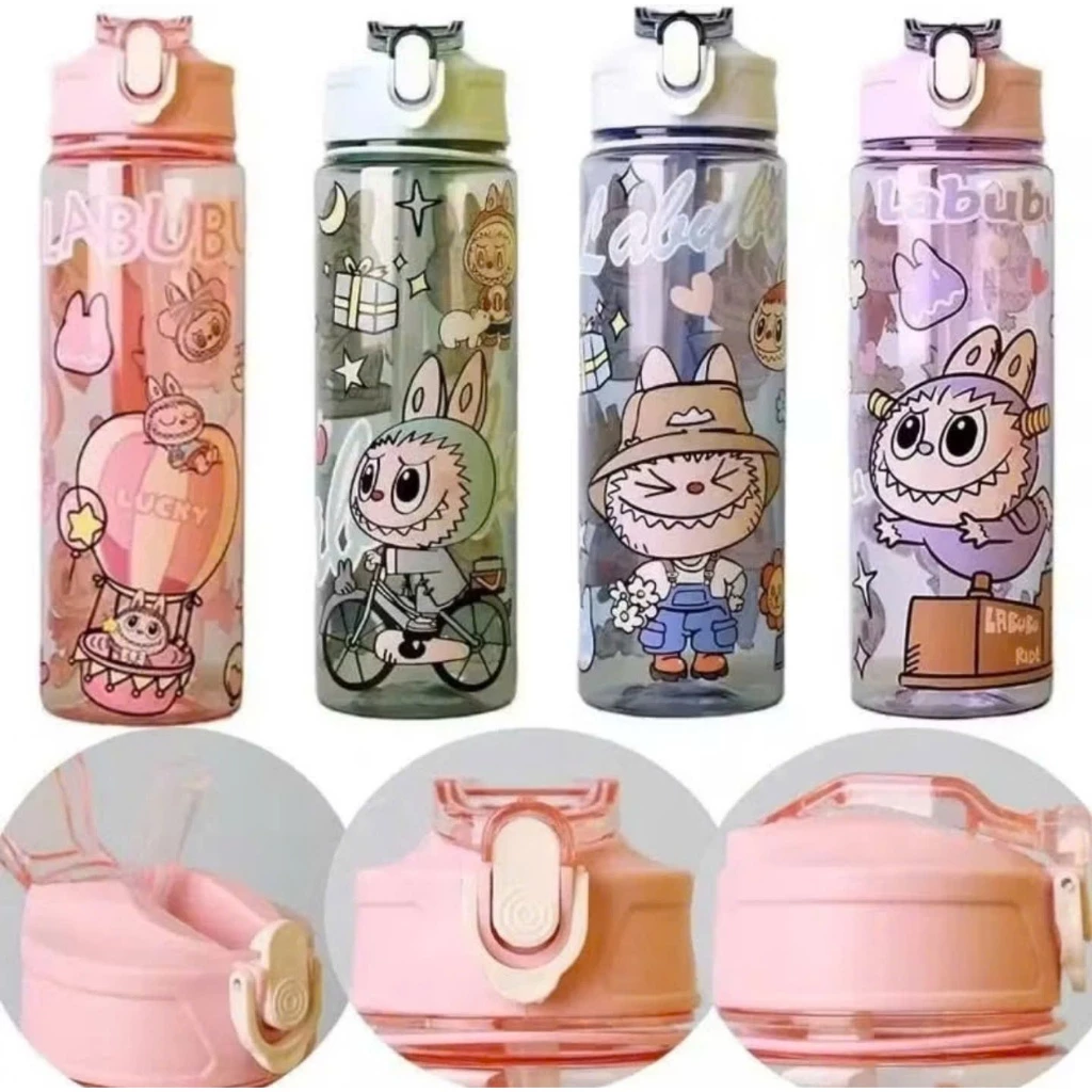 Bình Uống Nước Phi Hành Gia Cho Bé 750ml Có Ống Hút, Bình Nước Nhựa PP