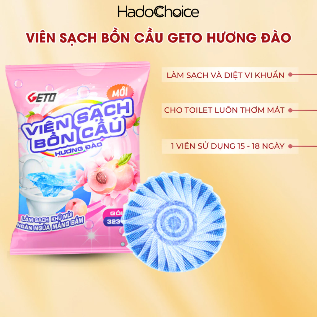 Viên sạch bồn cầu Geto viên thả bồn cầu sạch khuẩn tẩy sạch mảng bám khử mùi diệt vi khuẩn toilet