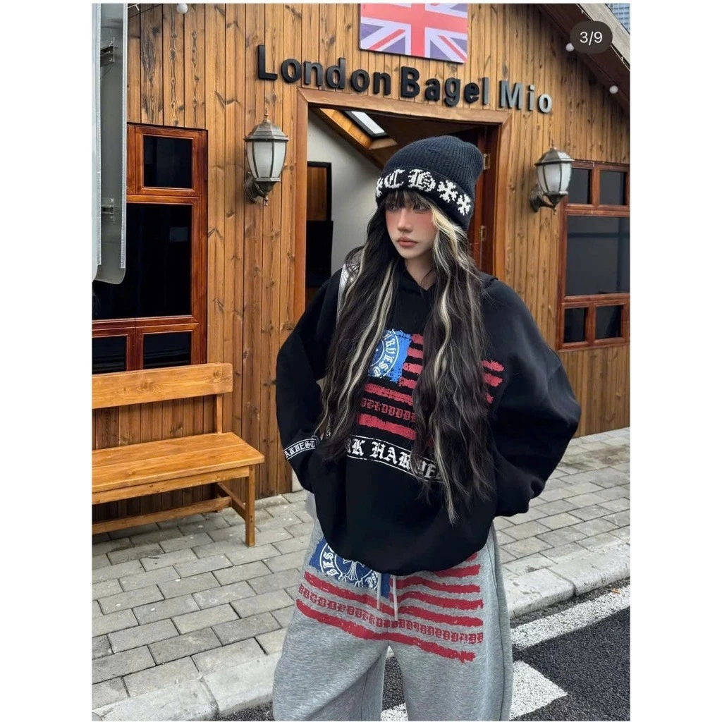 Áo Hoodie Nỉ In Cờ Bark Form Unisex Nam Freesize Chất Nỉ Mịn Dày Dặn Chống Nắng