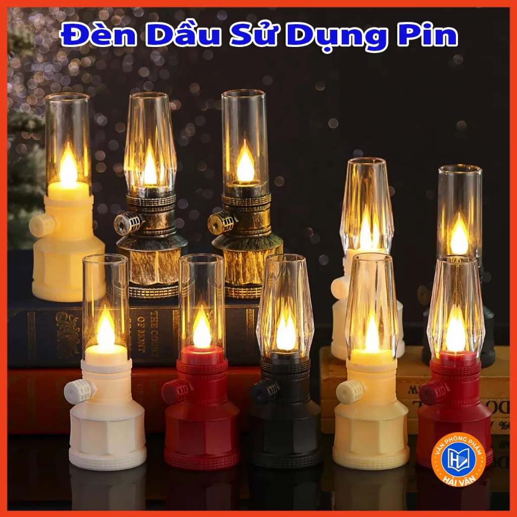 Đèn Dầu Sử Dụng Pin Phong Cách Cổ Điển Hoạt Động Bằng Pin Đèn Dầu Điện Tử, Trang Trí Bàn Thờ Thiết Kế Đơn Giản Tiện Dụng