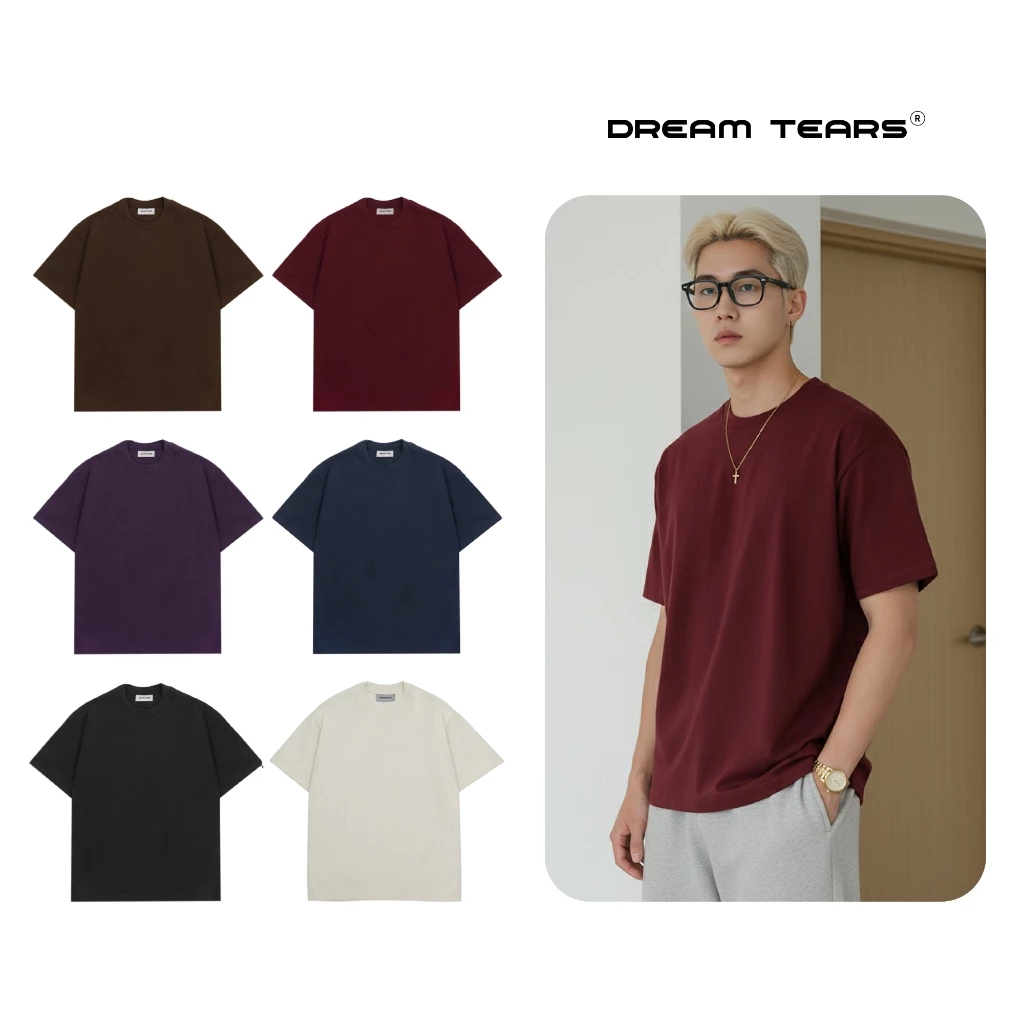 Áo Phông Đen Trơn Nam Local Brand , DREAM TEARS , From Regular , Chất Vải Cotton 250 Gsm , Co Giãn , MSP : AP1
