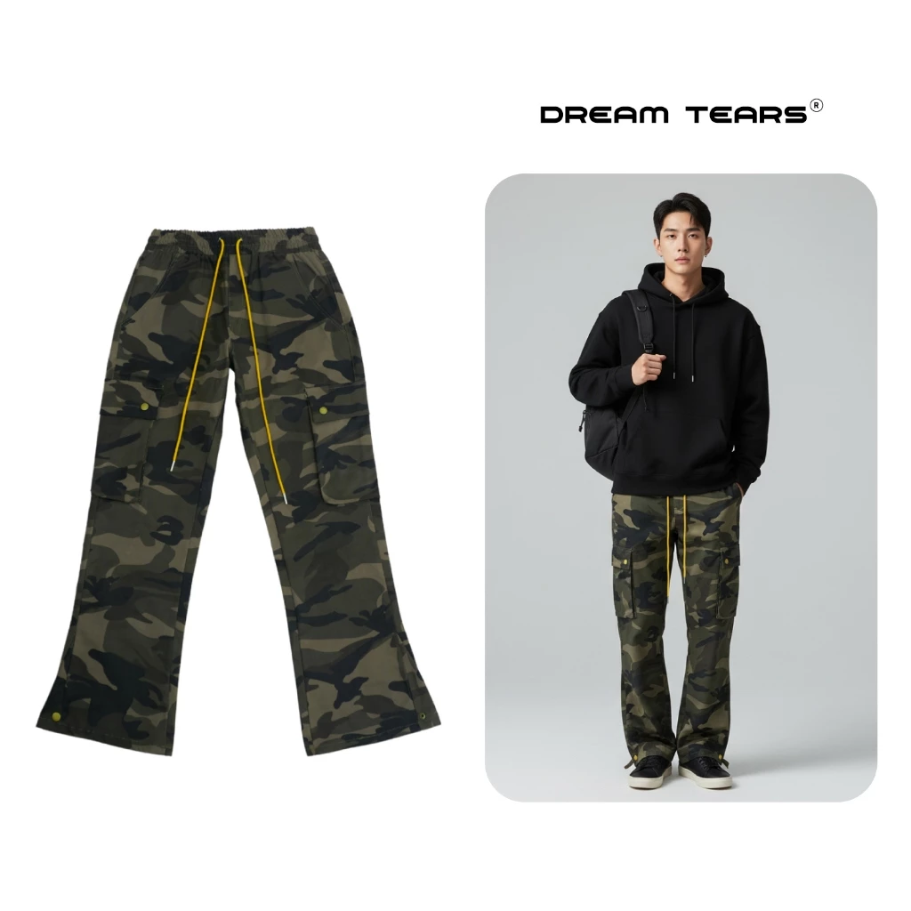 Quần Dài Nam Kaki Camo Dream Tears , Kaki Camo , Chất Vải Kaki 2 Chiều Đã Qua Xử Lí , Phong Cách Đường Phố , MSP : CG1