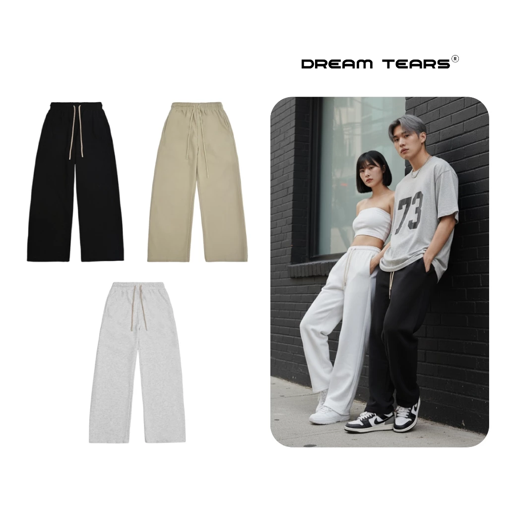 Quần Dài Nam DREAM TEARS , Cỡ Mỹ , From Ống Rộng Chất Liệu Nỉ Hai Da Cao Cấp Thoả Mái Lịch Sự - MSP : QN1