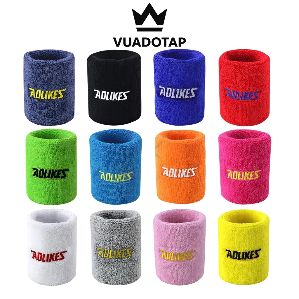 Băng Cổ Tay, Chặn Mồ Hôi Tay 8cm Chất Cotton Siêu Thấm Hút Mềm Mại Aolikes A0235 (1 Chiếc)