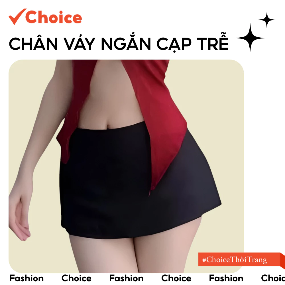 Chân Váy Ngắn Choice FA1-0017-512 Cạp Trễ, Phong Cách Trơn Basic, Chất Liệu Cotton HT2025.08