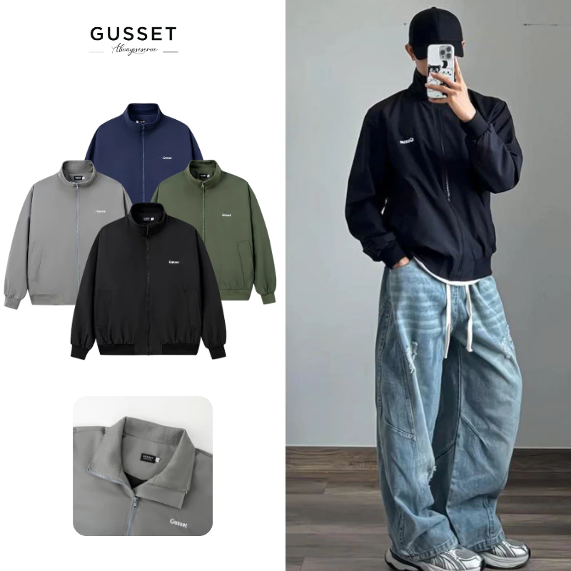 Áo khoác gió nam nữ Gusset thời trang Hàn Quốc form rộng trẻ trung dễ phối đồ phong cách unisex AG06