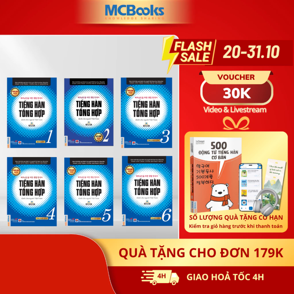 Sách - Tiếng Hàn tổng hợp dành cho người Việt Nam - Giáo trình kèm sách bài tập - MCBooks