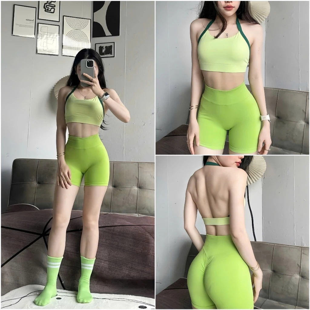Áo Bra Viền Màu Hở Lưng Kèm Mút Tập Gym-Yoga-Aerobic Gymmy B2 ️( Không kèm quần )⚡️ Hàng xuất khẩu ⚡️