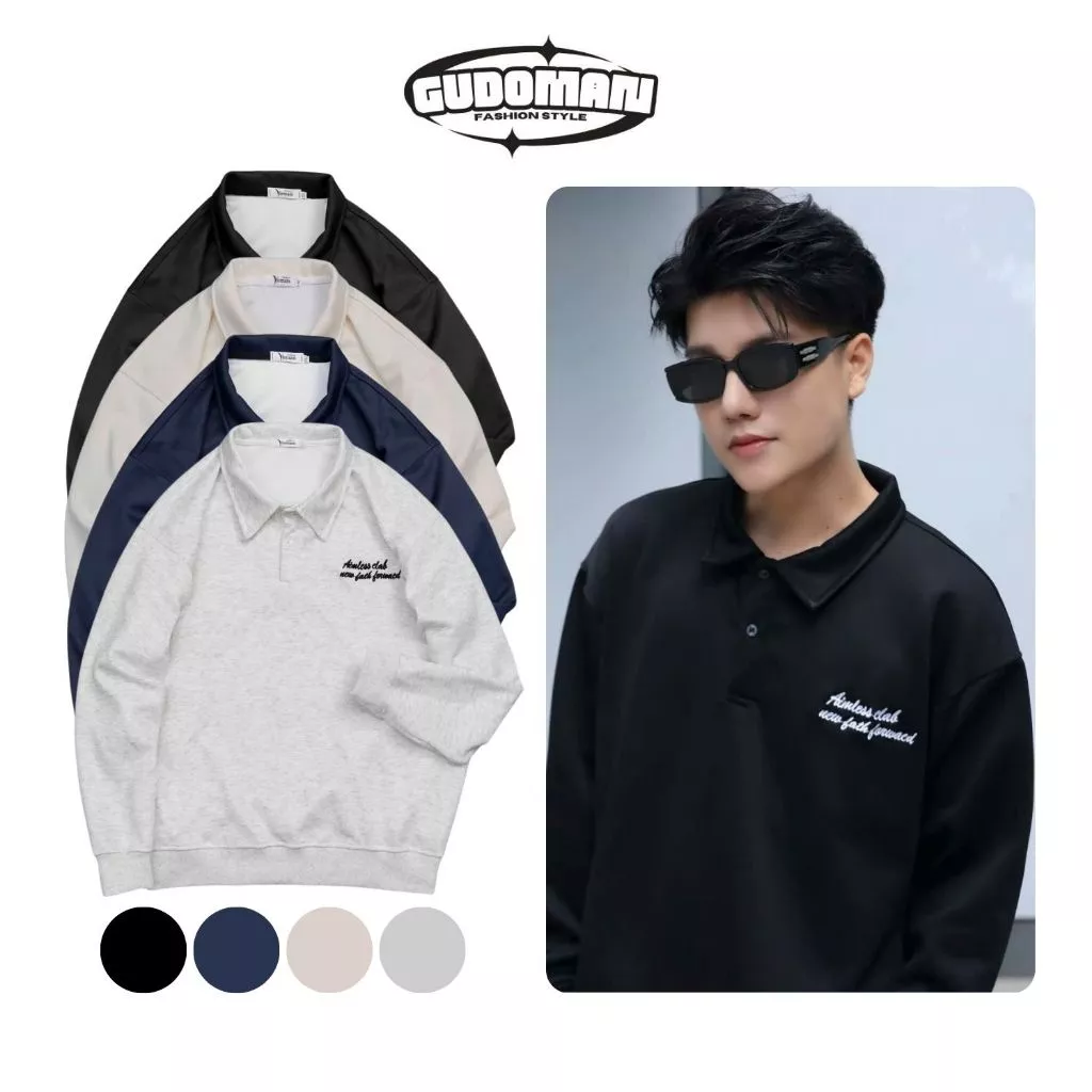 Áo Sweater Polo Unisex Chất Nỉ 2 Da Áo Nỉ Nam Nữ Form Rộng S04