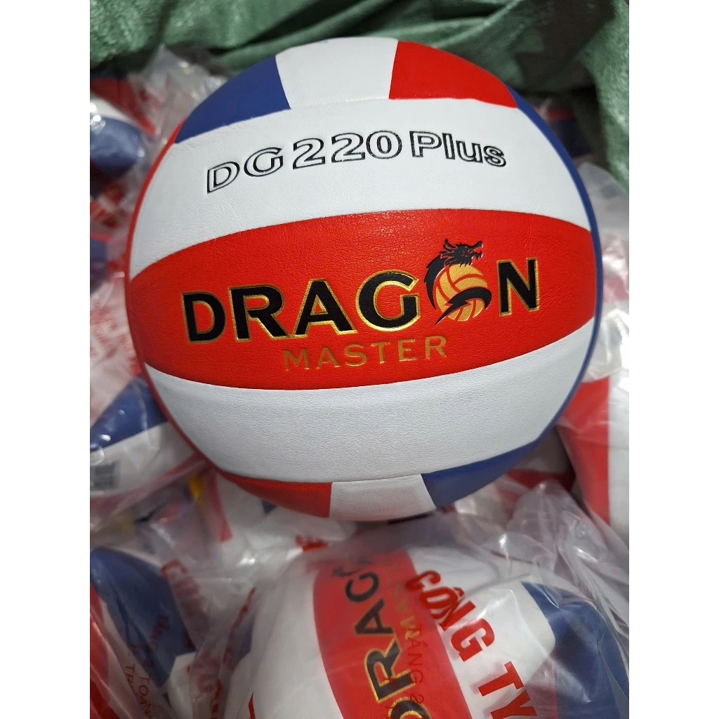 Quả Bóng Chuyền DG220 PLUS Màu Đỏ - Banh Bóng Chuyền Dragon có tặng lưới đựng bóng và kim bơm