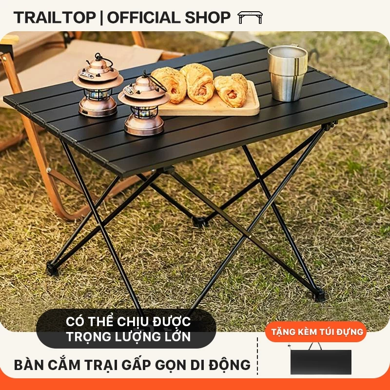 Trailtop Bàn Gấp Gọn Camping Dã Ngoại Cắm Trại Ngoài Trời  Bàn Xếp Gấp Gọn Bàn Cà Phê Chịu Lực 160kg
