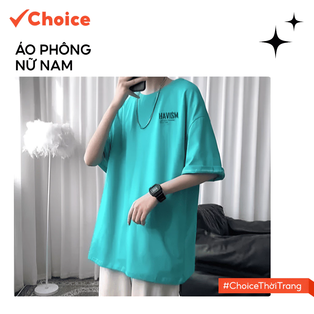 [Choice] Áo Phông Nữ Nam Cloudzy Havism FA1-0645-20 Tay Lỡ Thun Form Rộng Cổ Tròn Oversize Cotton
