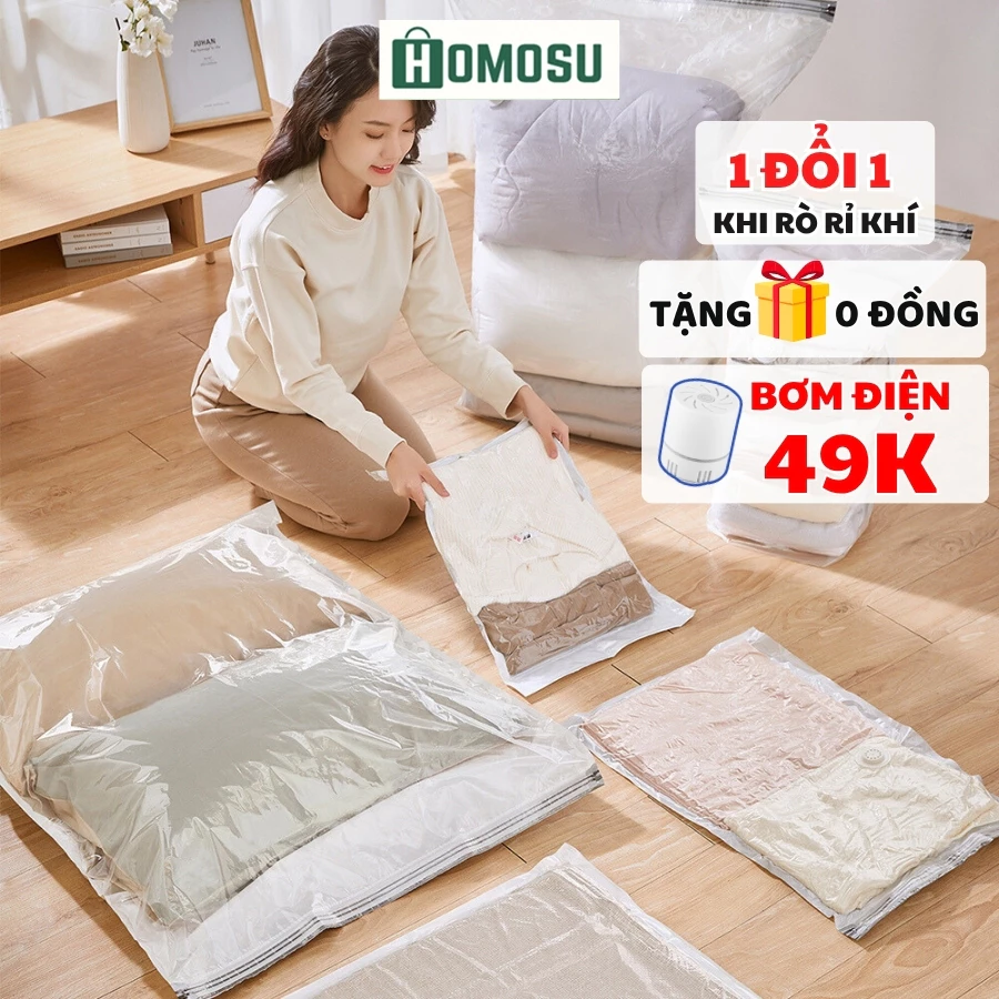 Túi Hút Chân Không Đựng Quần Áo, Túi Chân Không Hút Gọn Chăn Màn Lớn, Túi Chống Ẩm Mốc Quần Áo M002