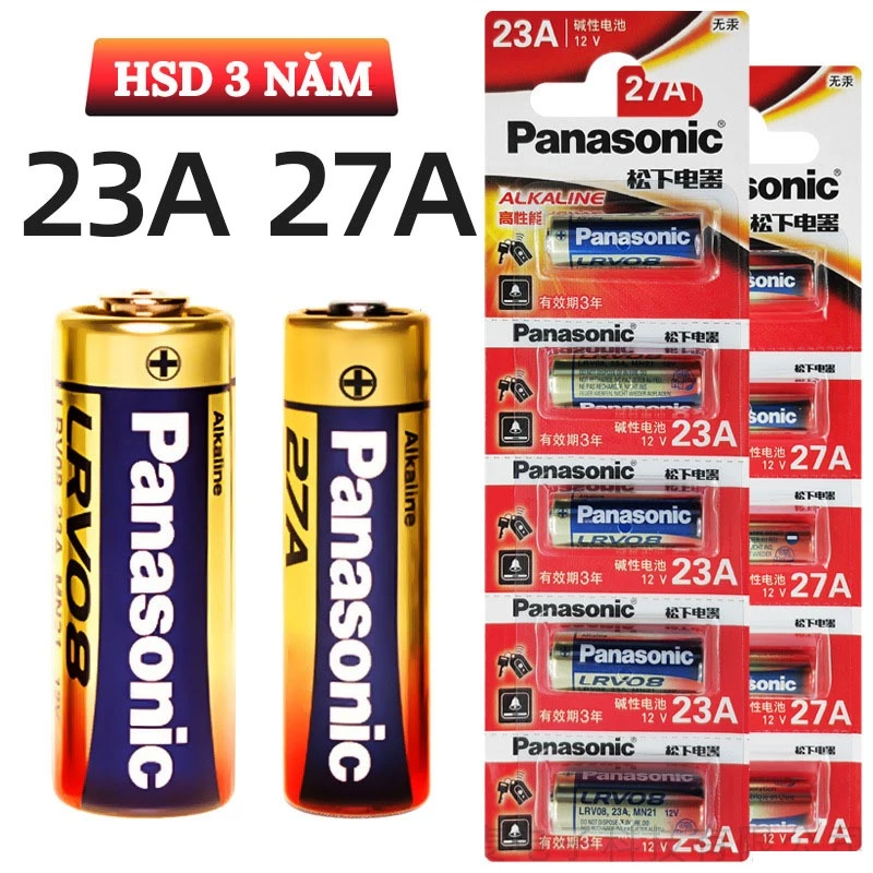 Pin 23A/27A 12V, Pin A23 A27 Alkaline, LRV08, LRV27A - Dùng Cho Remote Cửa Cuốn, Chuông Điện, Báo Động, Chìa Khóa Điện