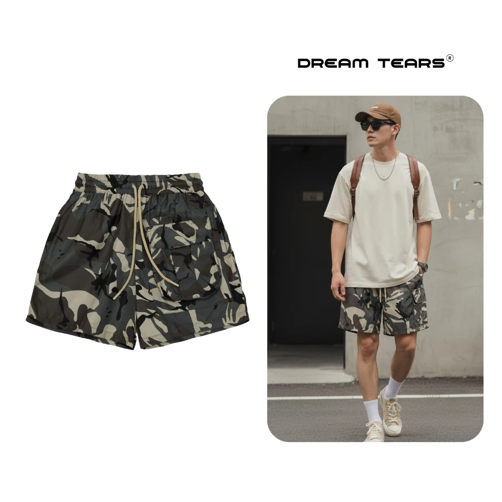 Quần Short Nam Dream Tears Chất Vải Gió Camo Túi Hộp Thoáng Mát Sang Trọng QG1