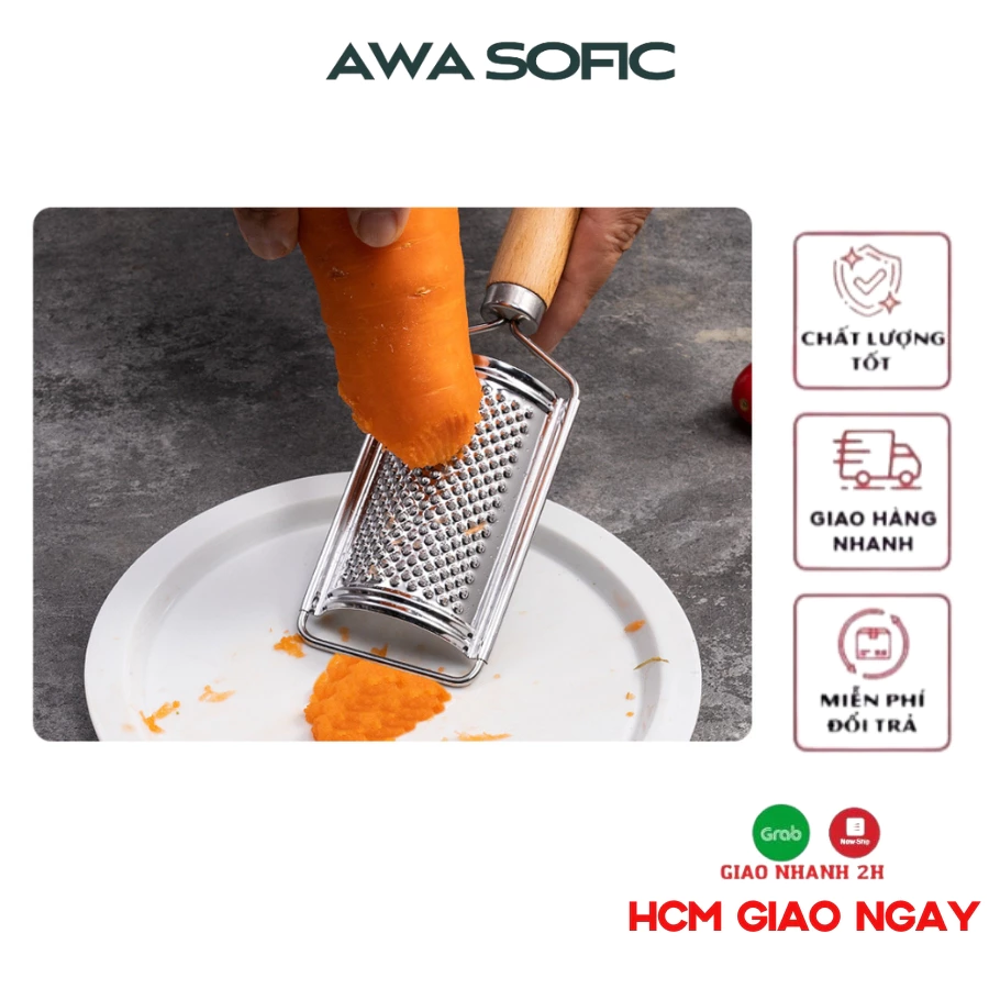 Dụng cụ bào rau củ có tay gỗ cầm tiện dụng