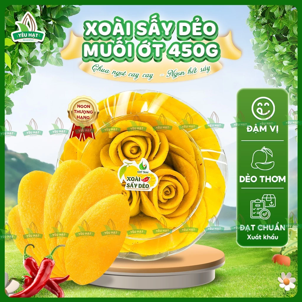 [XOÀI MUỐI ỚT] Xoài Sấy Dẻo Muối Ớt  Chua Ngọt Cay Cay Thơm Ngon Dẻo Mềm Đẹp Sang Chuyên Xuất Khẩu Yêu Hạt