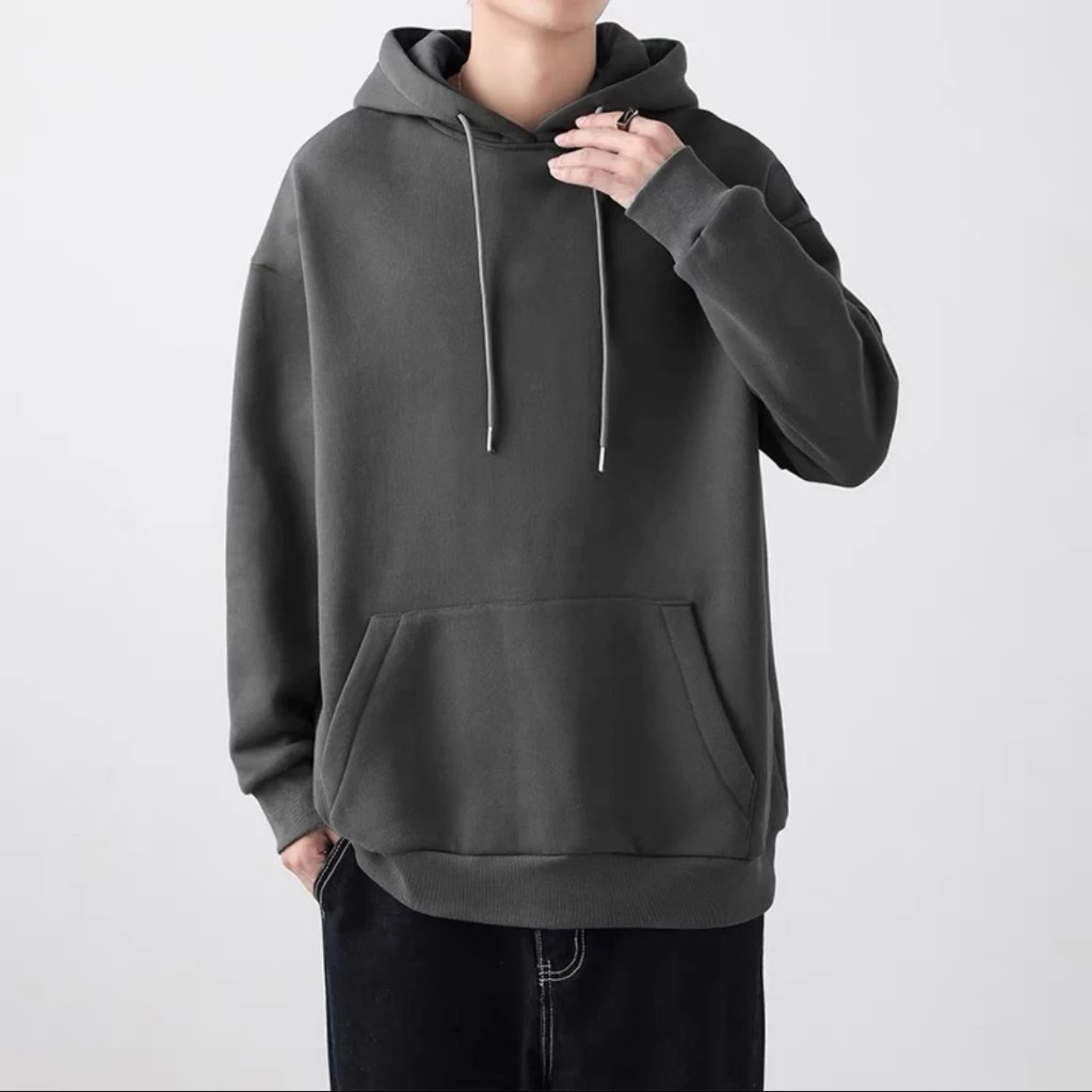 Áo Nỉ Hoodie Trơn Basic Unisex Chất Liệu Nỉ Cao Cấp Dày Dặn Có Mũ Và Túi Phía Trước