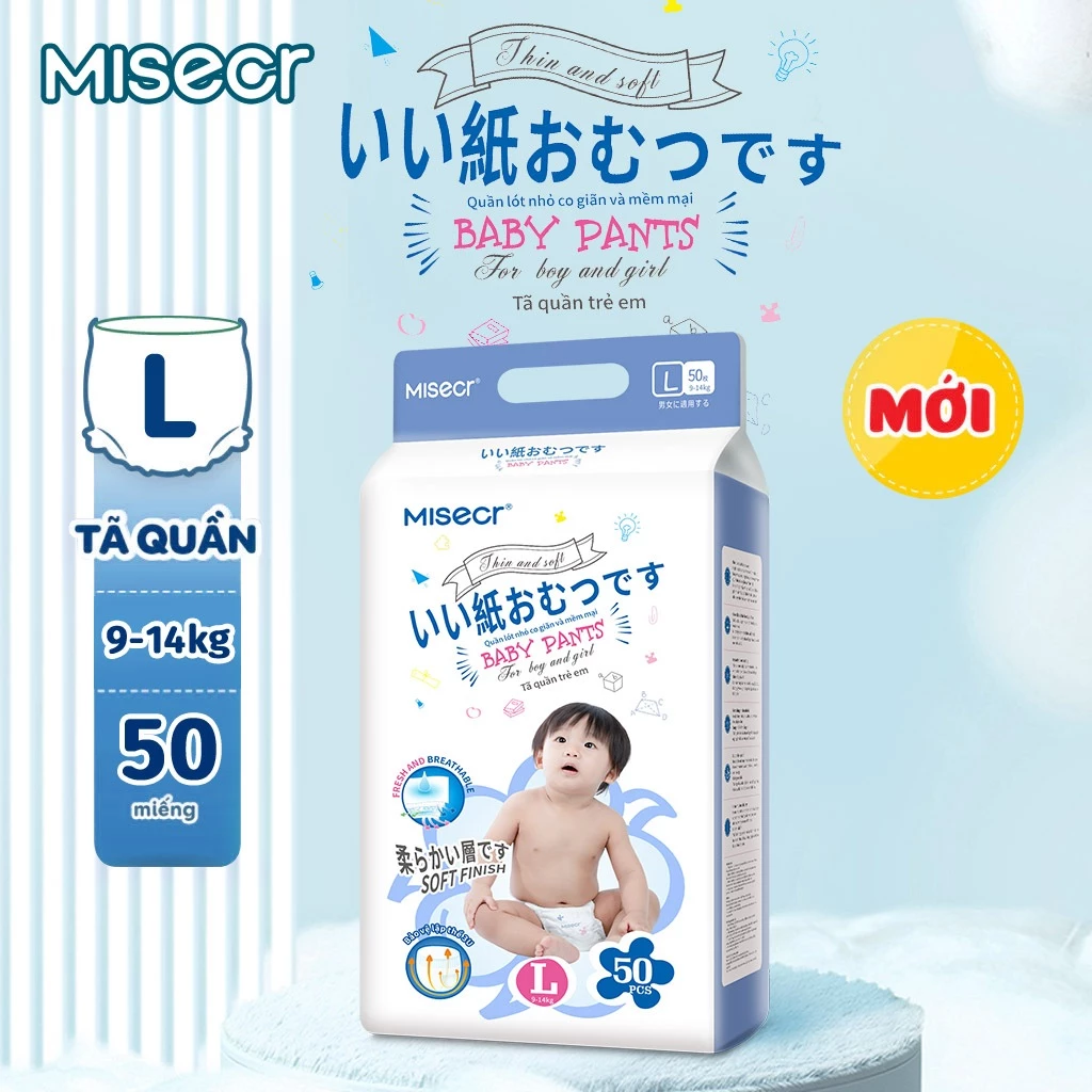 Tã Dán /Tã quần Misecr Siêu Khô Thoáng - 100% Thoáng Khí Mega Jumbo  NB/S/M/L/XL/2XL/3XL