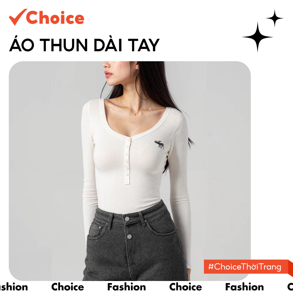 [Choice] Áo Thun Dài Tay AH43 Dáng Ôm, Có Bigsize Chất Vải Zip Tôn Dáng Cho Nữ