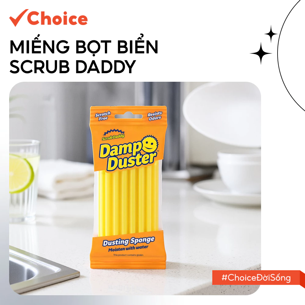 [Choice] Miếng Bọt Biển Scrub Daddy FM2-2085-7 Hỗ Trợ Lau Bụi Mọi Ngóc Ngách