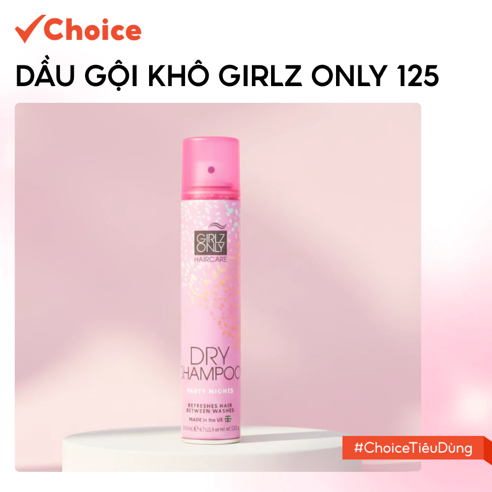 [Choice] Dầu Gội Khô Girlz Only UK-mart-125 Hương Hoa Quyến Rũ 200ml