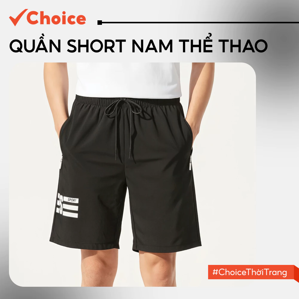 [Choice] Quần short nam thể thao NH08 in chữ cạp chun