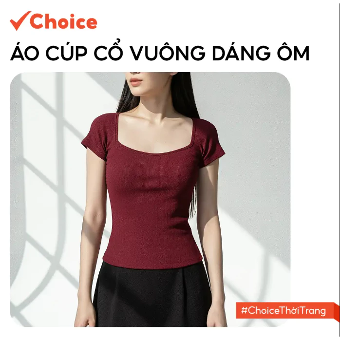 [Choice] Áo Cúp Cổ Vuông Dáng Ôm AH19 Chất Liệu Bozip,Trẻ Trung, Năng Động