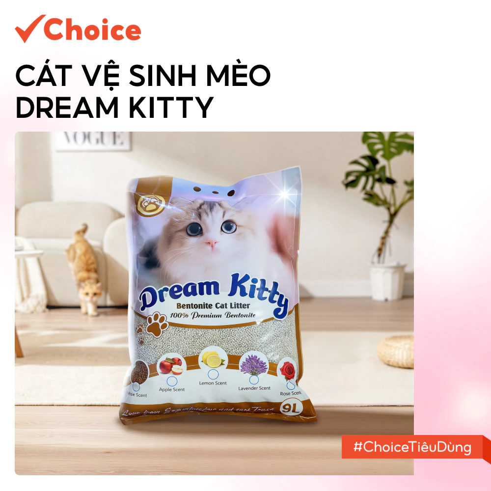 Cát vệ sinh mèo Dream Kitty Choice FDI 01 túi 9L