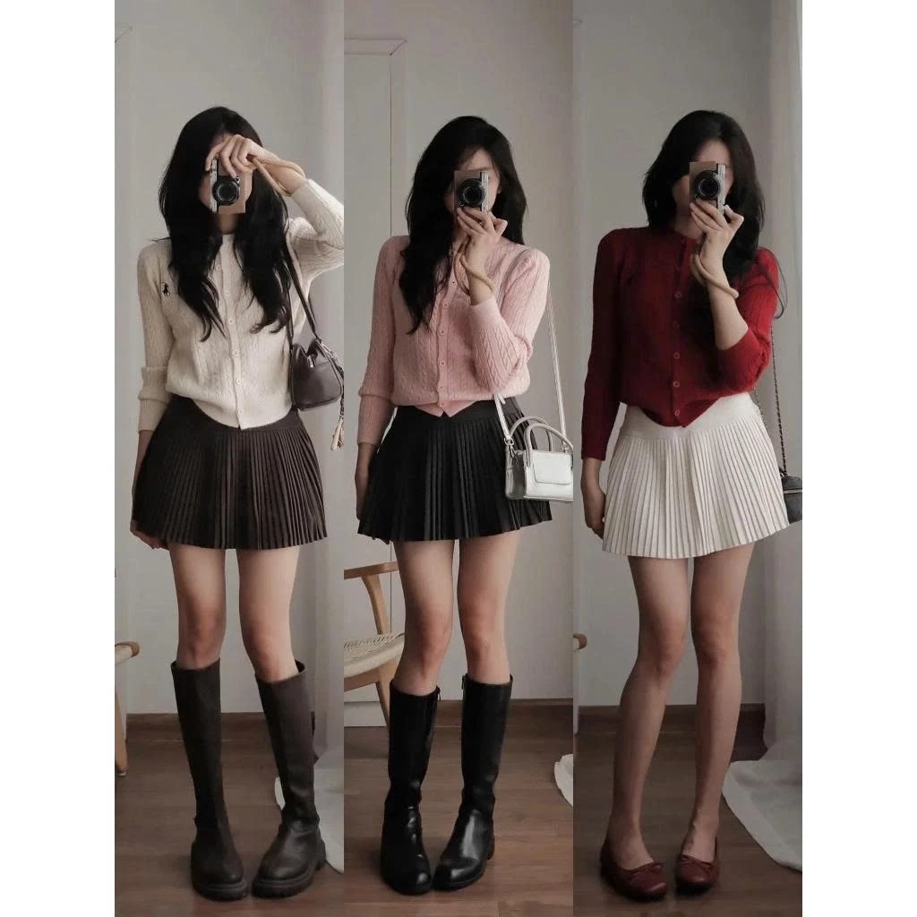 Chân váy xếp ly cạp cao hàn quốc - Retrostyle