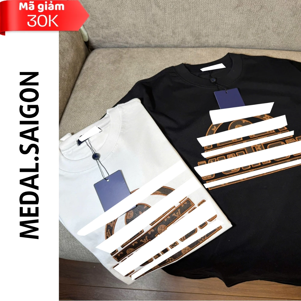 Áo Thun Lver Thêu Da Vòng Cung – Áo Phông Streetwear, Cotton Hàn Mát Lạnh Cao Cấp Hàng Rep 1.1
