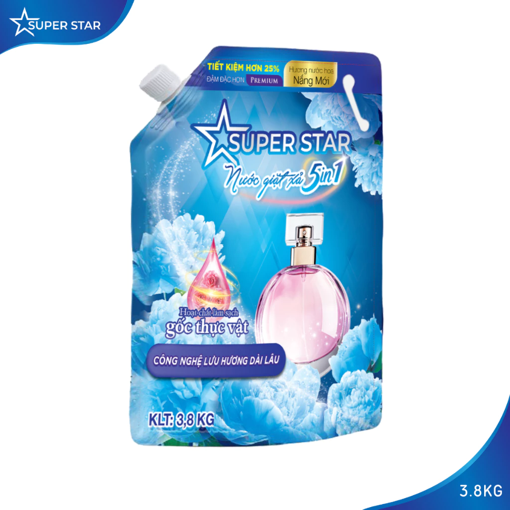 1 Túi Nước Giặt Xả Túi Cao Cấp 5in1 SUPER STAR - 3,8kg