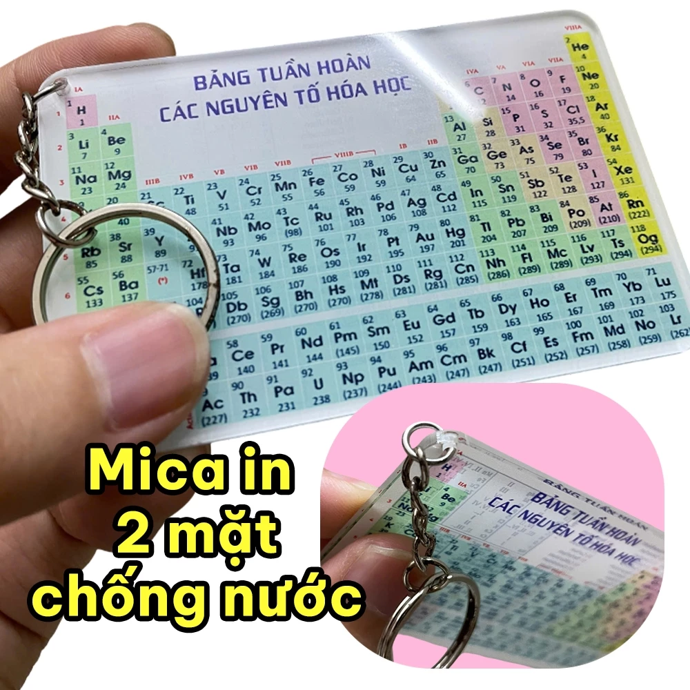 Móc Khóa - Bảng tuần hoàn hóa học (theo chương trình mới) - Chất liệu MICA và Gỗ