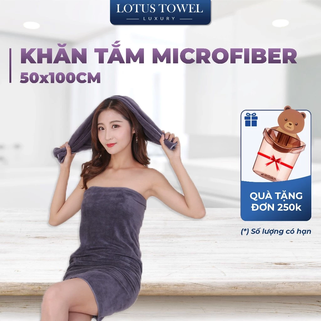 Khăn tắm SPA 50x100cm, 100% MICROFIBER, siêu mềm mịn, thấm hút, dày dặn - LOTUSTOWEL