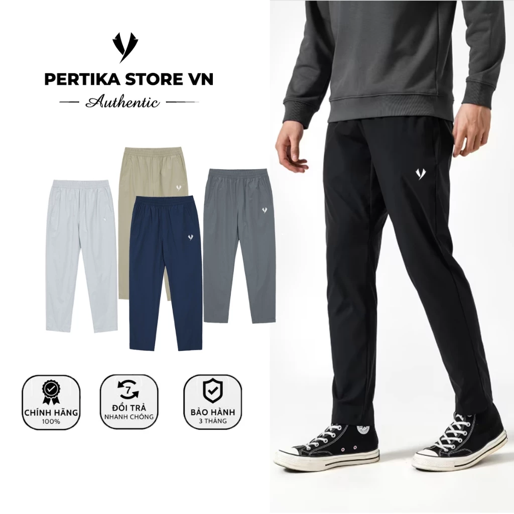 Quần gió nam PerTiKa vải kẻ ô thể thao cao cấp thời trang form xuông size S - XXL